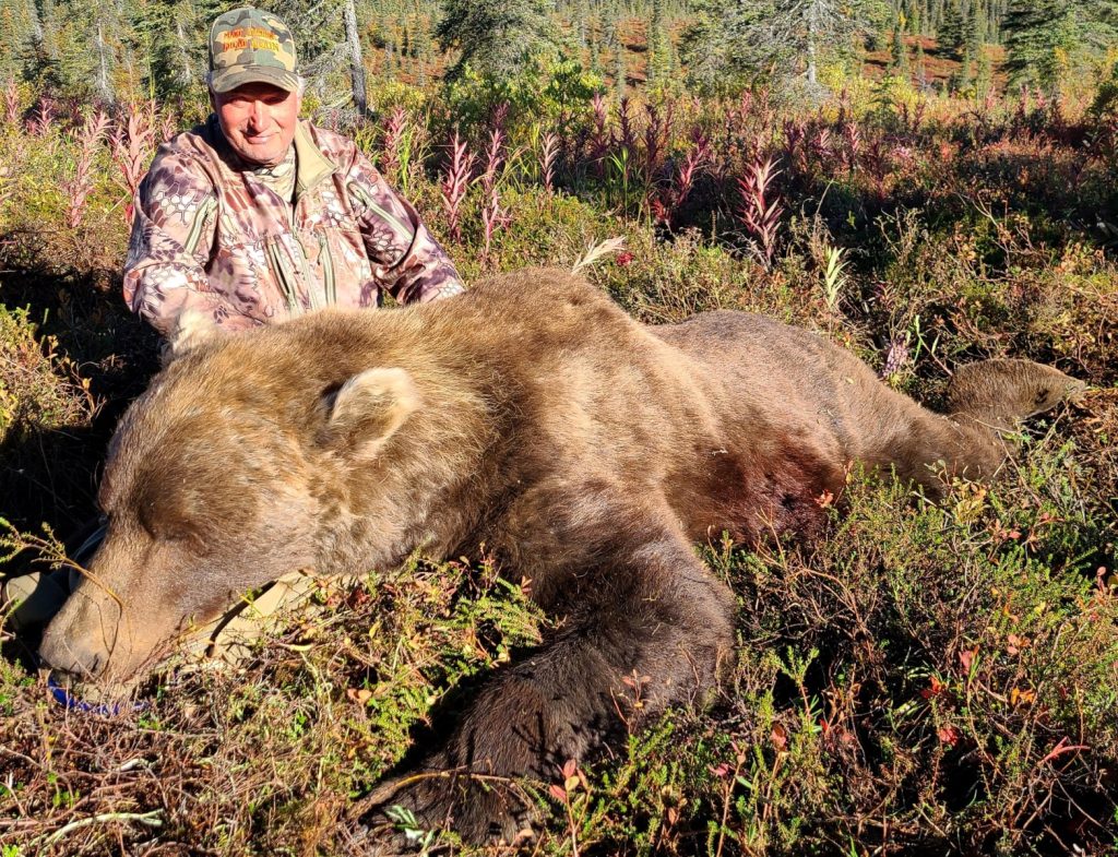 Large Bear with client in Alaska